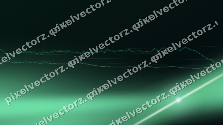 Glowing neon chart background in green and teal