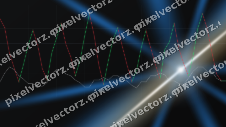 Glowing neon chart background in blue and red