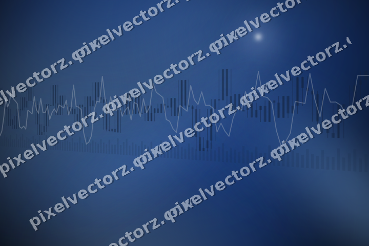 Glowing neon chart background in blue