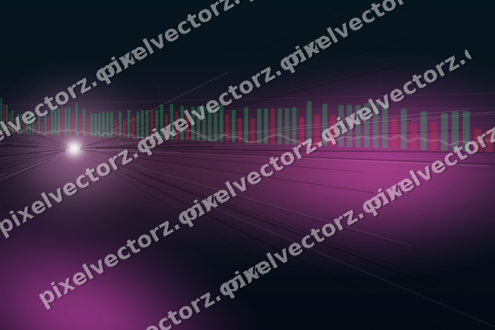 Glowing neon chart background in magenta and purple