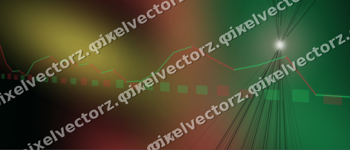 Glowing neon chart background in red and orange