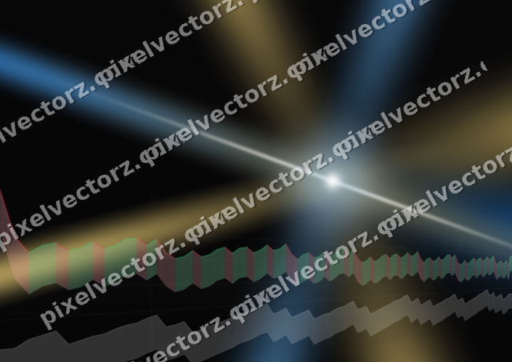 Glowing neon chart background in blue and amber