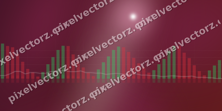 Glowing neon chart background in dark pink and yellow