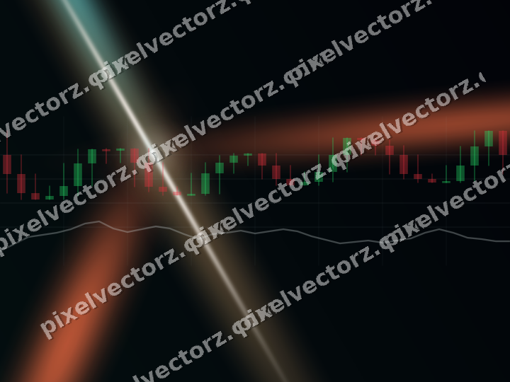 Glowing neon chart background in teal and orange