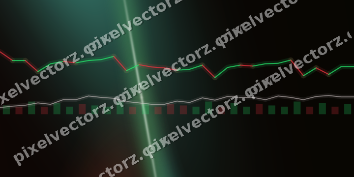 Glowing neon chart background in red and orange
