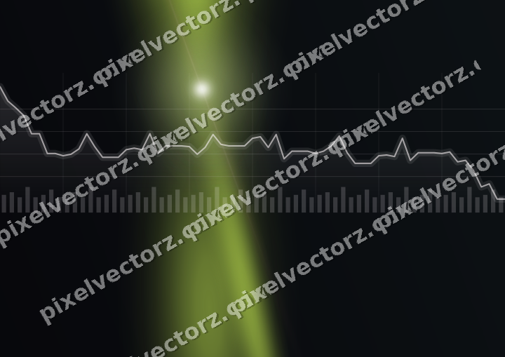 Glowing neon chart background in lime and amber