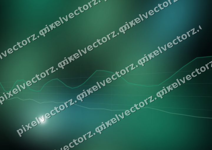 Glowing neon chart background in green and teal