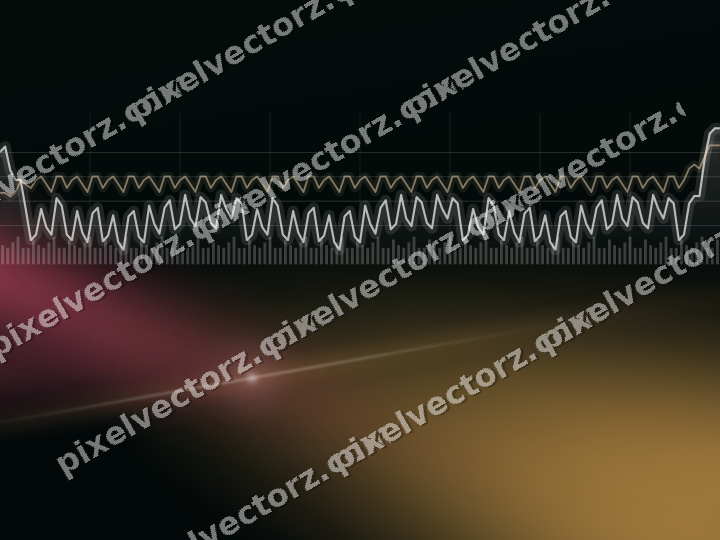 Glowing neon chart background in pink and amber