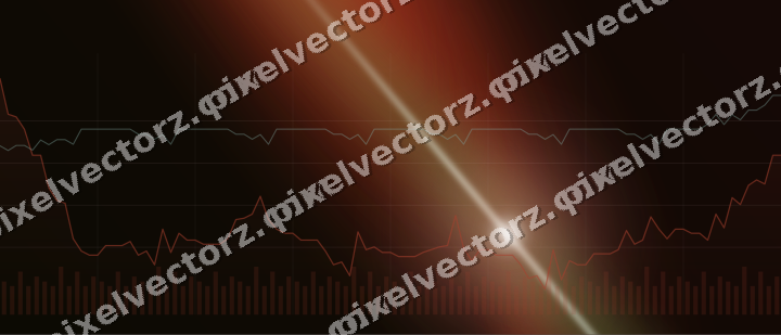 Glowing neon chart background in red and orange