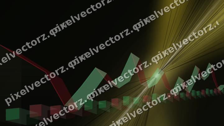 Glowing neon chart background in amber and yellow