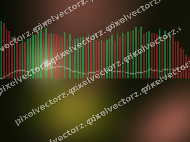 Glowing neon chart background in yellow and red