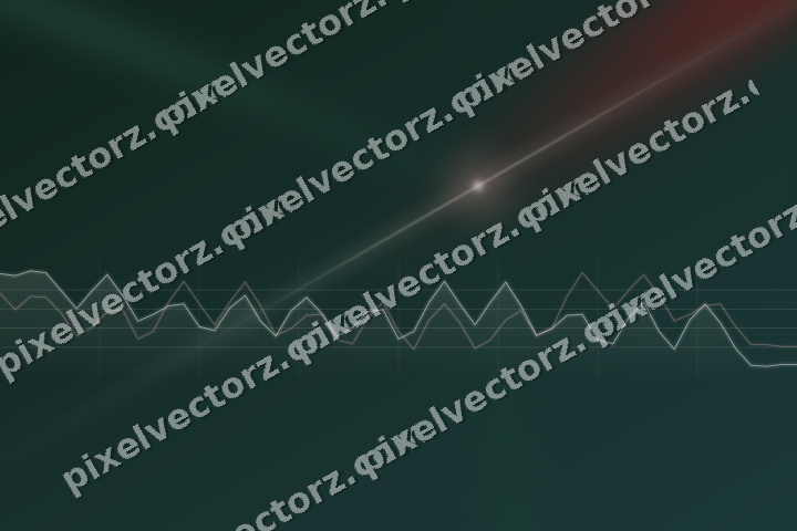 Glowing neon chart background in dark red and dark green
