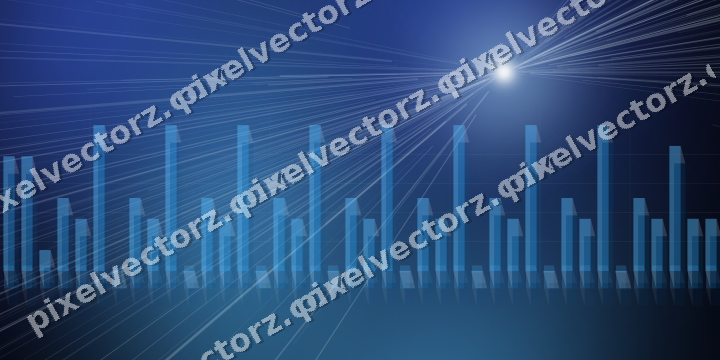 Glowing neon chart background in cyan and blue