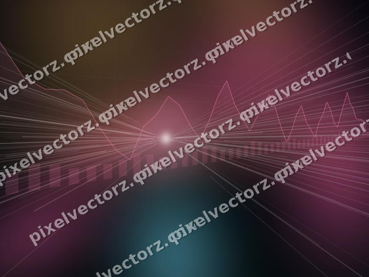 Glowing neon chart background in pink and cyan