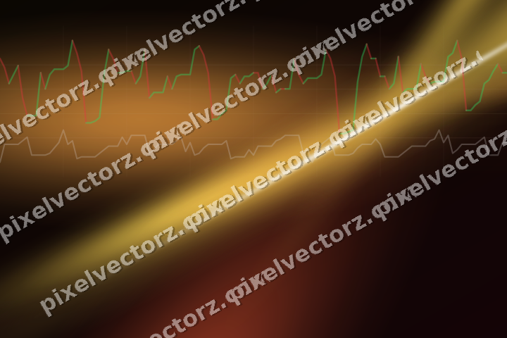 Glowing neon chart background in orange and amber
