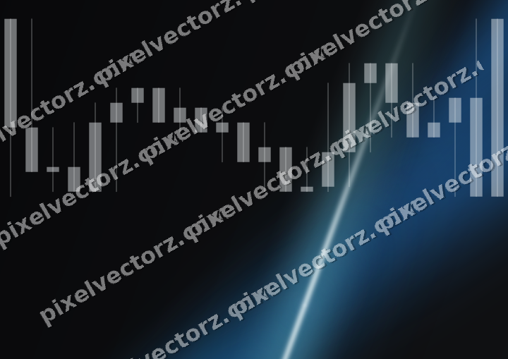 Glowing neon chart background in blue and teal