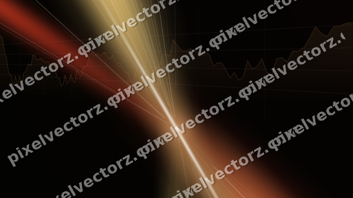 Glowing neon chart background in orange and amber