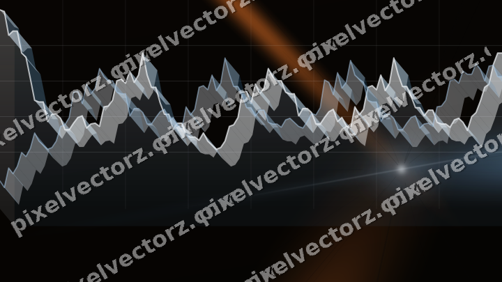 Glowing neon chart background in blue and orange