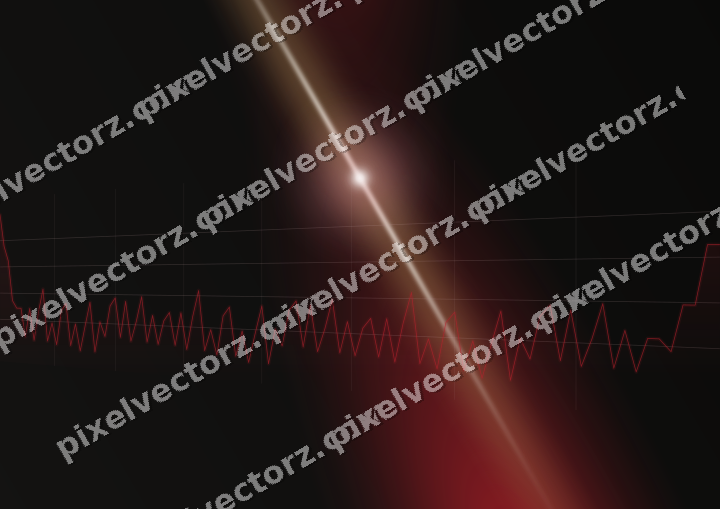 Glowing neon chart background in red and amber