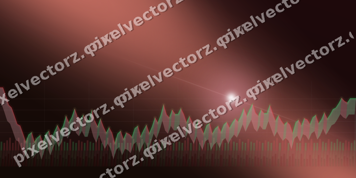 Glowing neon chart background in pink and red