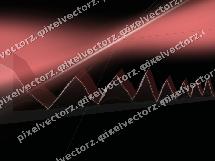 Glowing neon chart background in red and green