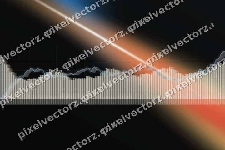 Glowing neon chart background in blue and red