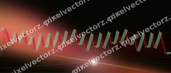 Glowing neon chart background in red and orange
