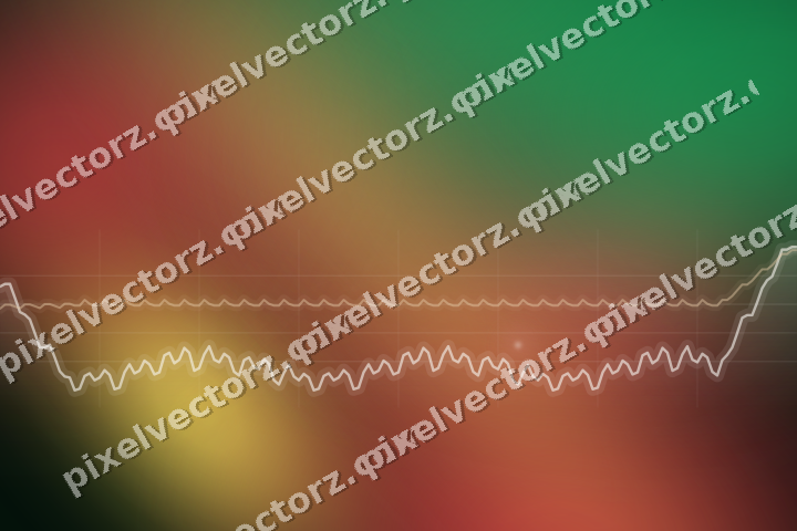Glowing neon chart background in red and orange