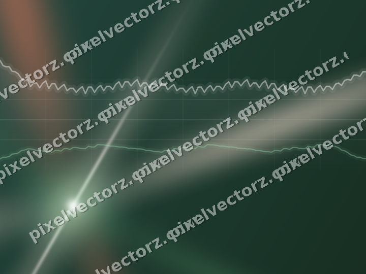 Glowing neon chart background in dark green and red