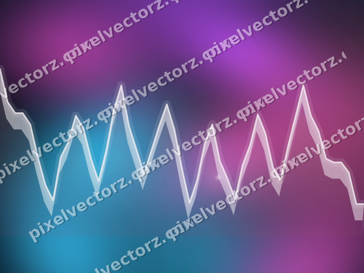 Glowing neon chart background in magenta and purple