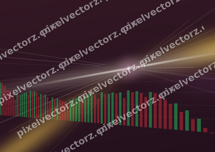 Glowing neon chart background in dark magenta and amber