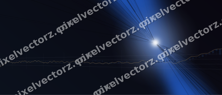 Glowing neon chart background in blue and amber