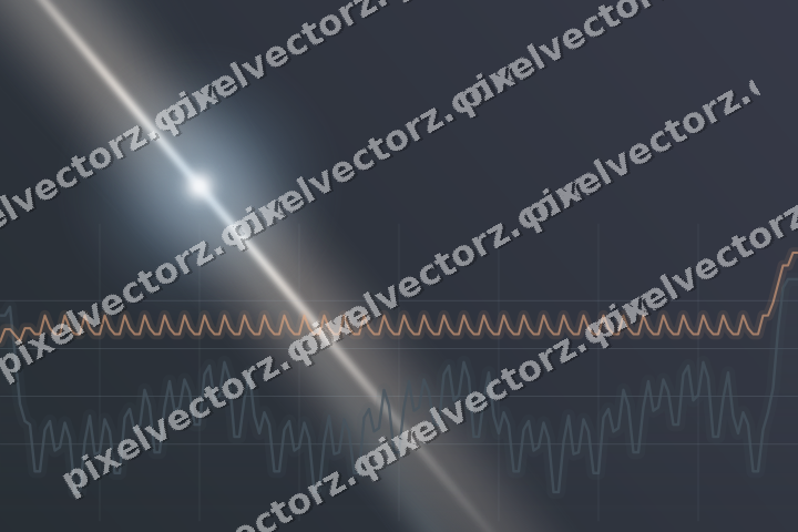 Glowing neon chart background in blue and orange