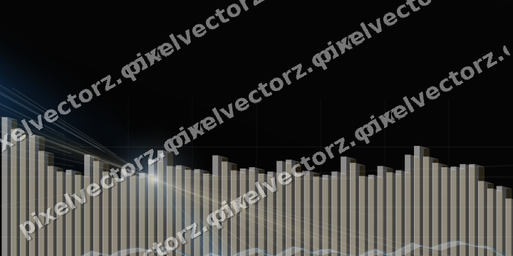 Glowing neon chart background in blue and amber