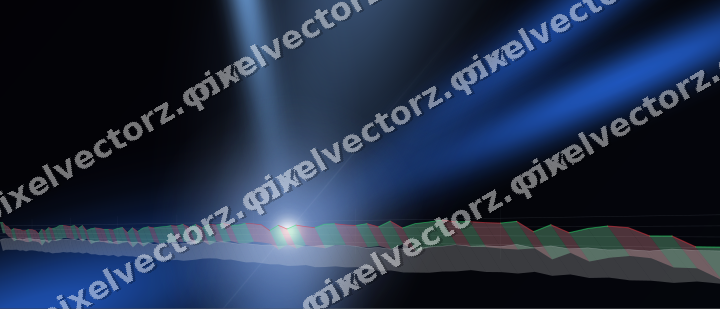 Glowing neon chart background in blue