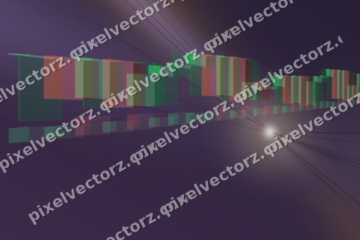 Glowing neon chart background in amber and purple