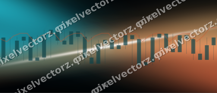 Glowing neon chart background in teal and orange