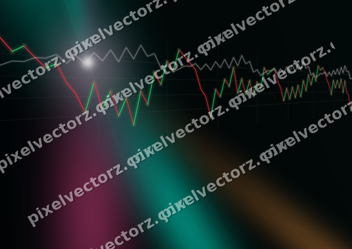 Glowing neon chart background in pink and orange