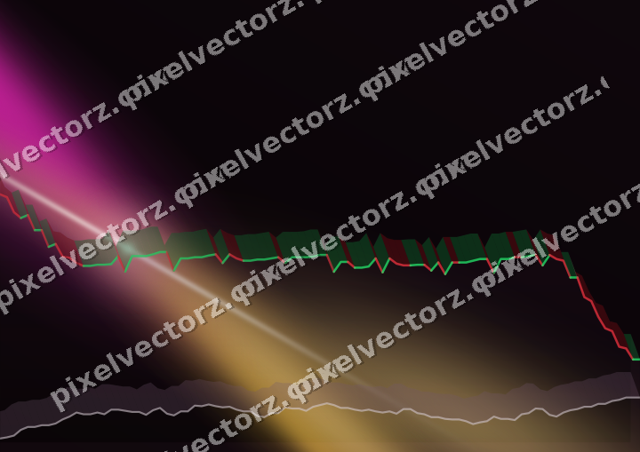 Glowing neon chart background in magenta and amber
