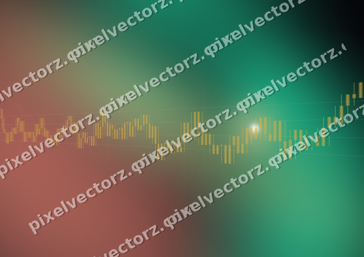 Glowing neon chart background in amber and green