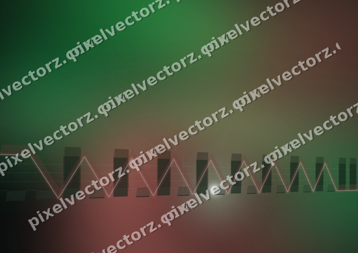 Glowing neon chart background in green and red