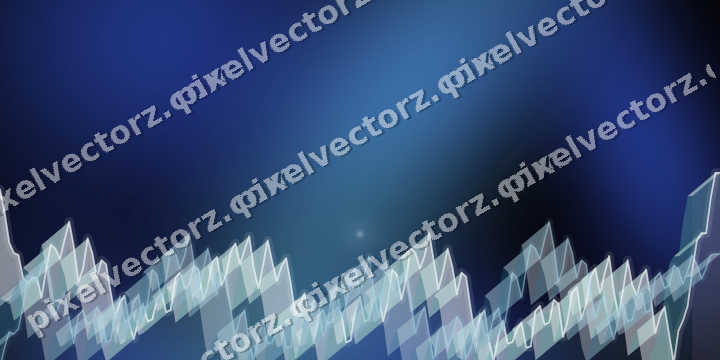 Glowing neon chart background in blue and cyan