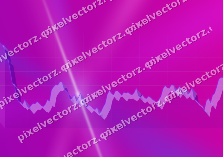 Glowing neon chart background in purple and blue