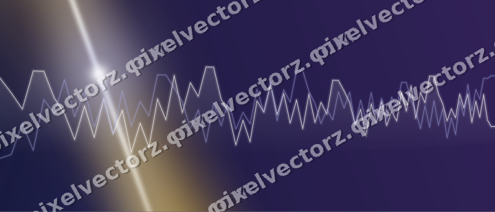 Glowing neon chart background in dark blue and amber