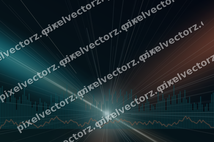 Glowing neon chart background in teal and orange