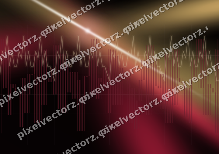 Glowing neon chart background in pink and red