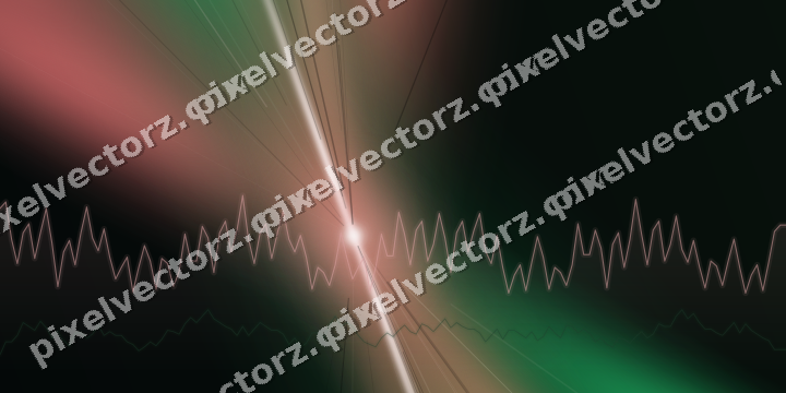 Glowing neon chart background in red and green