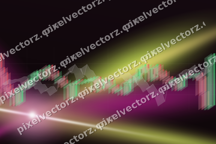 Glowing neon chart background in magenta and lime