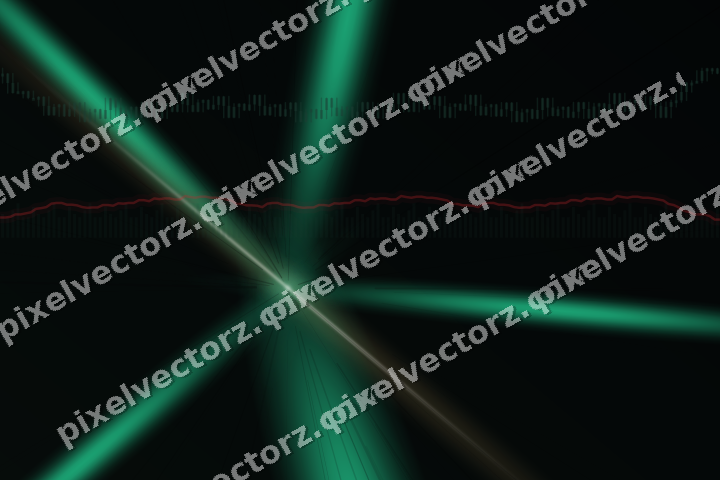 Glowing neon chart background in green and red