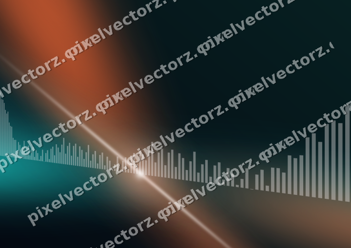 Glowing neon chart background in orange and teal